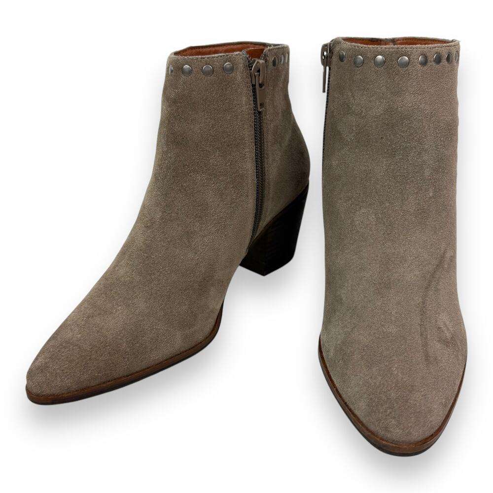 LUCKY BRAND tan suede studded cowgirl western boots - Picture 3 of 16